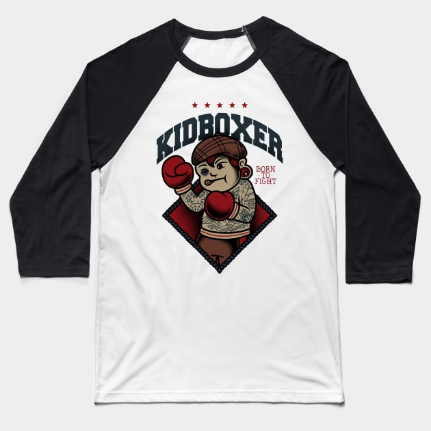 Kid Boxer Baseball T-Shirt by CyberpunkTees